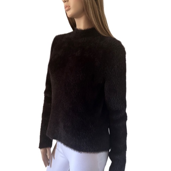 Banana Republic Sweater Mock Neck Nylon Cotton Fuzzy Cosy Super Soft Pullover - Picture 4 of 14